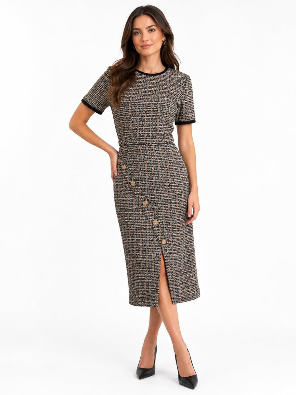 NWT BLACK HALO Tweed Sheath Dress – 4